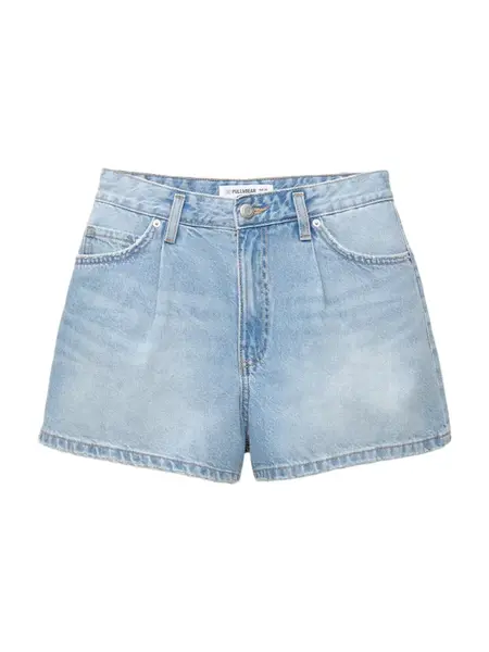 Pull&Bear Plisované rifle  modrá denim