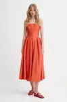 Šaty Stine Goya oranžová barva, midi, SG-SS25-D092-2349