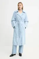 Džínový kabát Marc O'Polo dámský, modrá barva, přechodný, dvouřadový, 5000005870