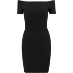 Women's Dress Off Shoulder Rib - Black