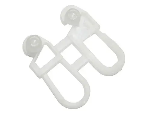 Háčik na záves ku koľajničke s predĺžením biely, sada (6 ks)%