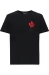 Čierne tričko Dsquared2 s červeným motívom
