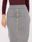 Šedá midi sukně s knoflíčky