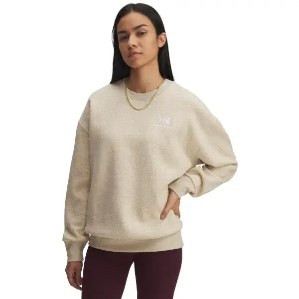 Under Armour ESSENTIAL FLC OS CREW Dámska mikina, béžová, veľkosť M