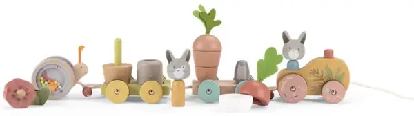 Tahací veselý dřevěný vláček