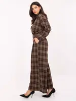 Kárované kalhoty s páskem