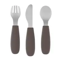 Petite&Mars Take&Match Stainless Steel Cutlery Set příbor pro děti Bitter Cocoa 12m+ 3 ks