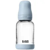 BIBS Baby Glass Bottle Round Latex antikoliková fľaša Baby Blue 120 ml