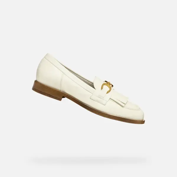 Cream women's moccasins Geox Prometya - Women's
