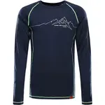 ALPINE PRO MEREN Pánské merino triko, tmavě modrá, velikost