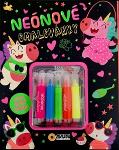 Neonové omalovánky se třpytivými samolepkami a fixami (poškozená)