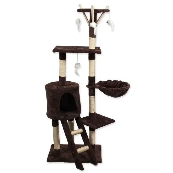 MAGIC CAT Odpočívadlo Mia s hračkami hnědé 35x50x140cm
