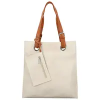 Módní dámská koženková kabelka na rameno Paytona, krémová