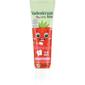 Vademecum BIO Strawberry detská zubná pasta bez fluóru jahoda 50 ml