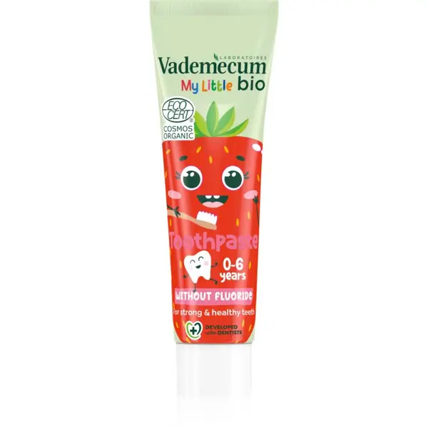Vademecum BIO Strawberry detská zubná pasta bez fluóru jahoda 50 ml