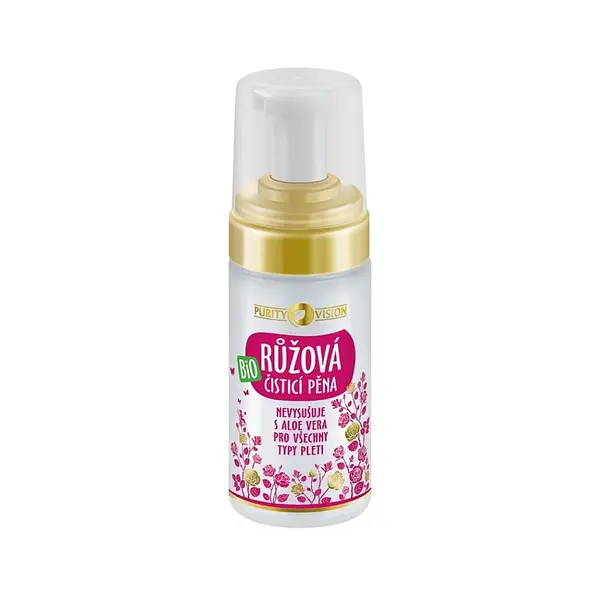 PURITY VISION Růžová čisticí pěna BIO 90 ml, poškozený obal