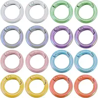 16Pcs 8 Colors Zinc Alloy Spring Gate Rings