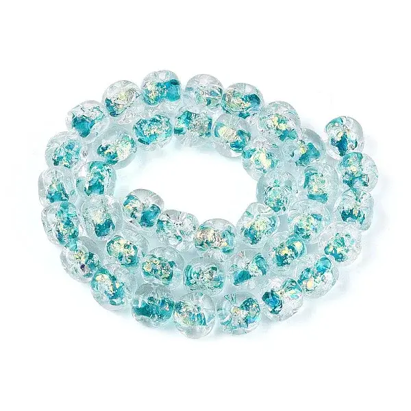 Handmade Foil Lampwork Beads Strands