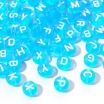 Transparent Deep Sky Blue Acrylic Beads