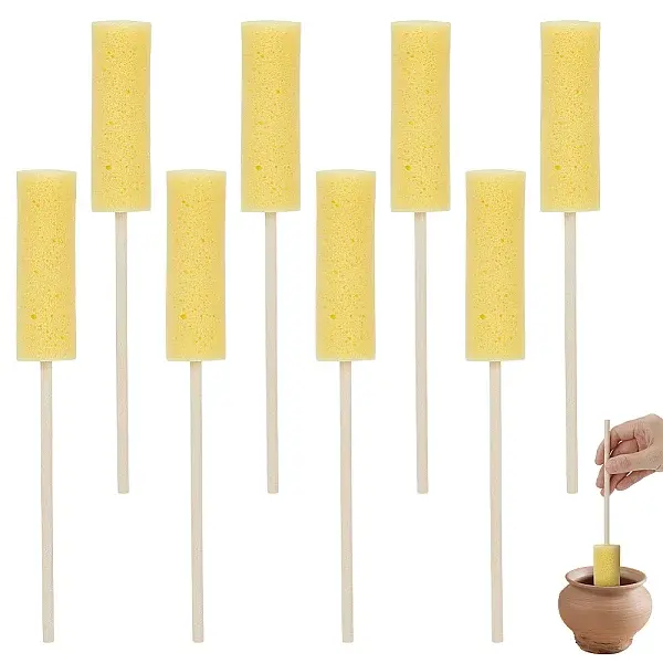 8Pcs Clay Pottery Sponge Stand