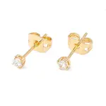 Tiny Clear Cubic Zirconia Square Stud Earrings