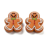 Christmas Gingerbread Man Silicone Beads