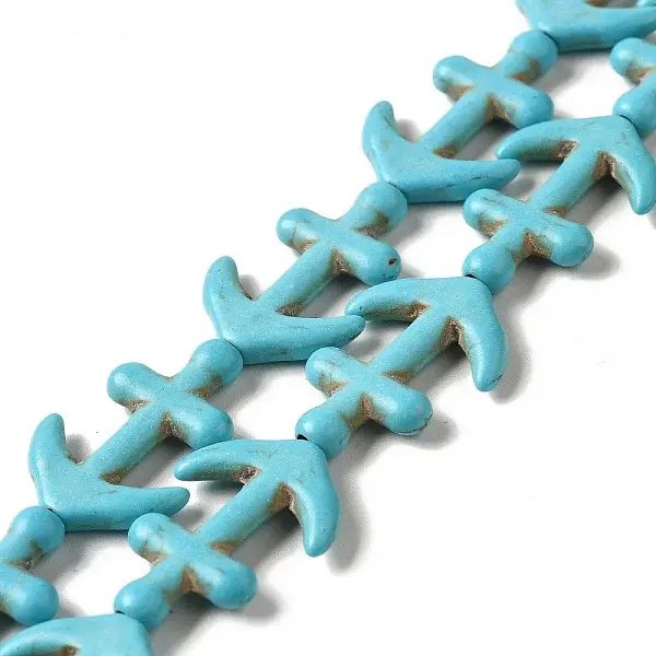 Synthetic Turquoise Dyed Beads Strands
