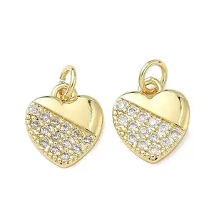 Brass Micro Pave Clear Cubic Zirconia Pendants