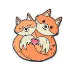 Cute Animal Hug with Heart Enamel Pins