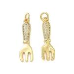 Brass Micro Pave Clear Cubic Zirconia Pendants