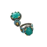 Oval Alloy with Glass Finger Rings