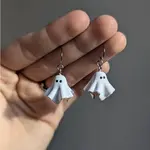 Ghost Alloy Resin Dangle Earrings