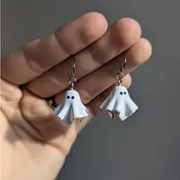 Ghost Alloy Resin Dangle Earrings