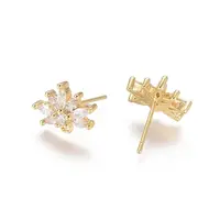 Brass Cubic Zirconia Stud Earring Findings
