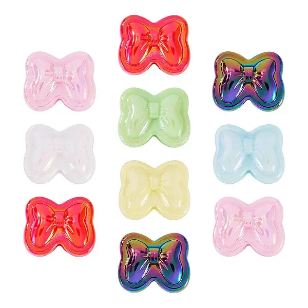 10Pcs UV Plating Opaque Acrylic Beads