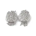 Rack Plating Brass Micro Pave Clear Cubic Zirconia Box Clasps