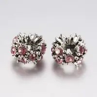 Tibetan Style Alloy Rhinestone European Beads