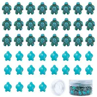 100Pcs 2 Sizes Dyed Synthetic Turquoise Beads Strands