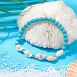 Synthetic Magnesite Beaded Stretch Bracelets for Women Men