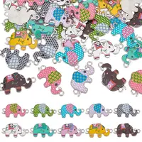 50Pcs 10 Colors Alloy Enamel Connector Charms