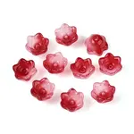 Transparent Two Tone Spray Painted Glass Bead Caps