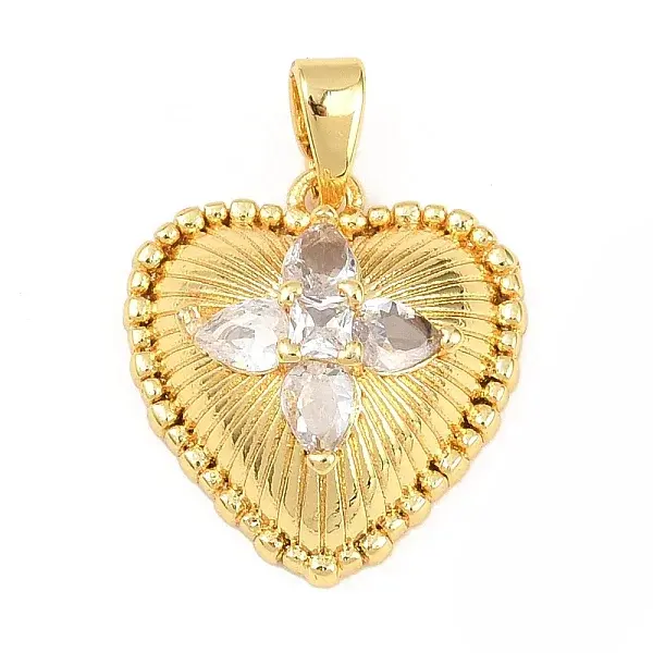 Brass Micro Pave Cubic Zirconia Pendants