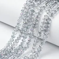 Electroplate Transparent Glass Beads Strands