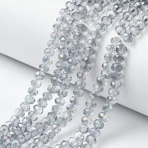 Electroplate Transparent Glass Beads Strands