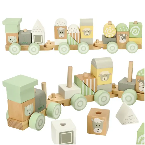 MG Farm Train drevený vláčik, zelený