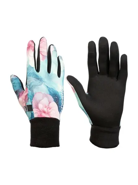 Meatfly dámské rukavice Ladies Powerstretch Pink Flowers | Růžová | Velikost M