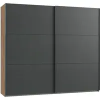 MID.YOU SKŘÍŇ S POSOUVACÍMI DVEŘMI, barvy grafitu, barvy dubu, 200/216/65 cm