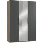 MID.YOU ŠATNÍ SKŘÍŇ S OTOČNÝMI DVEŘMI, barvy grafitu, barvy dubu, 150/216/58 cm
