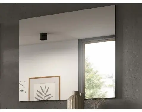 Nástěnné zrcadlo na šedém panelu Cano, 80x73 cm