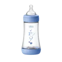 CHICCO Lahev kojenecká Perfect5 silikon, modrá 240 ml